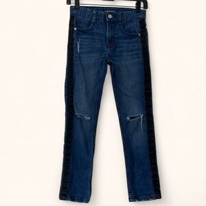Boys Medium Size 8 Calvin Klein Jeans Side Stripe Skinny Jeans Grunge Denim